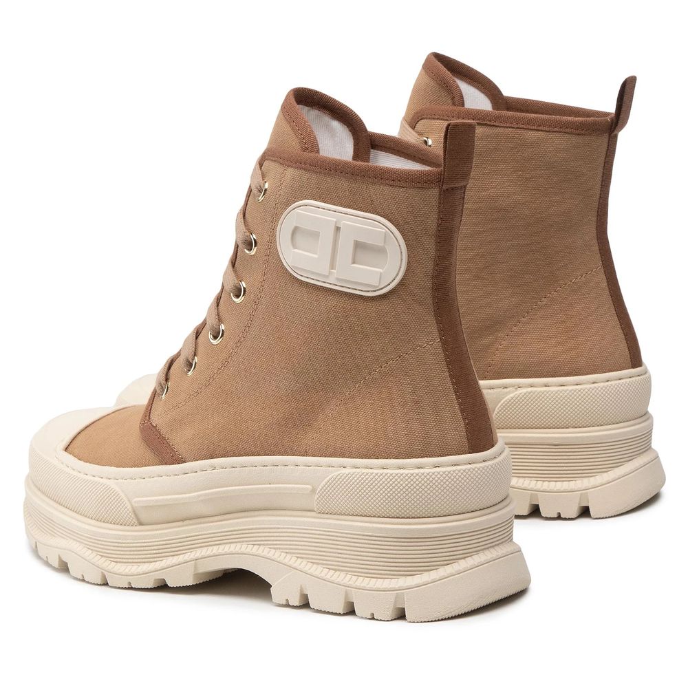 Beige Canvas Boot