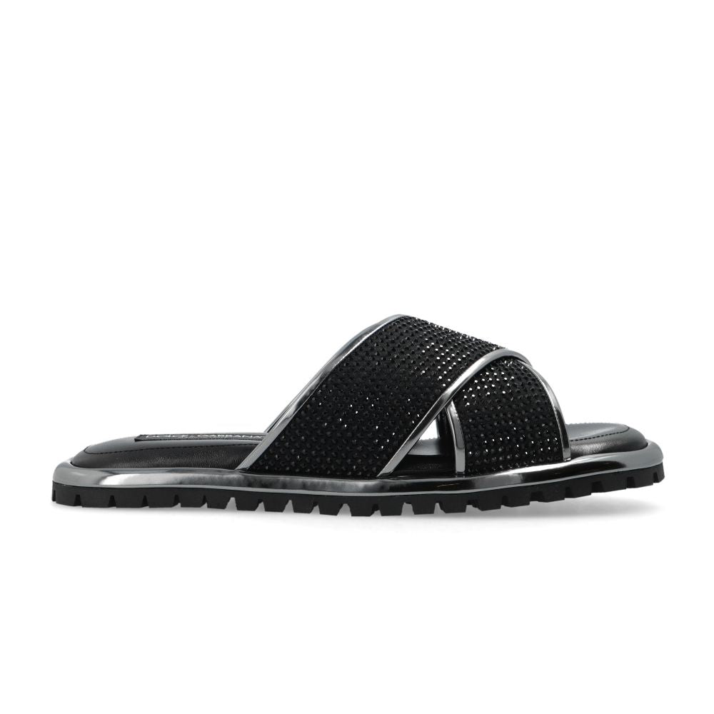 Black Leather Di Capra Sandal