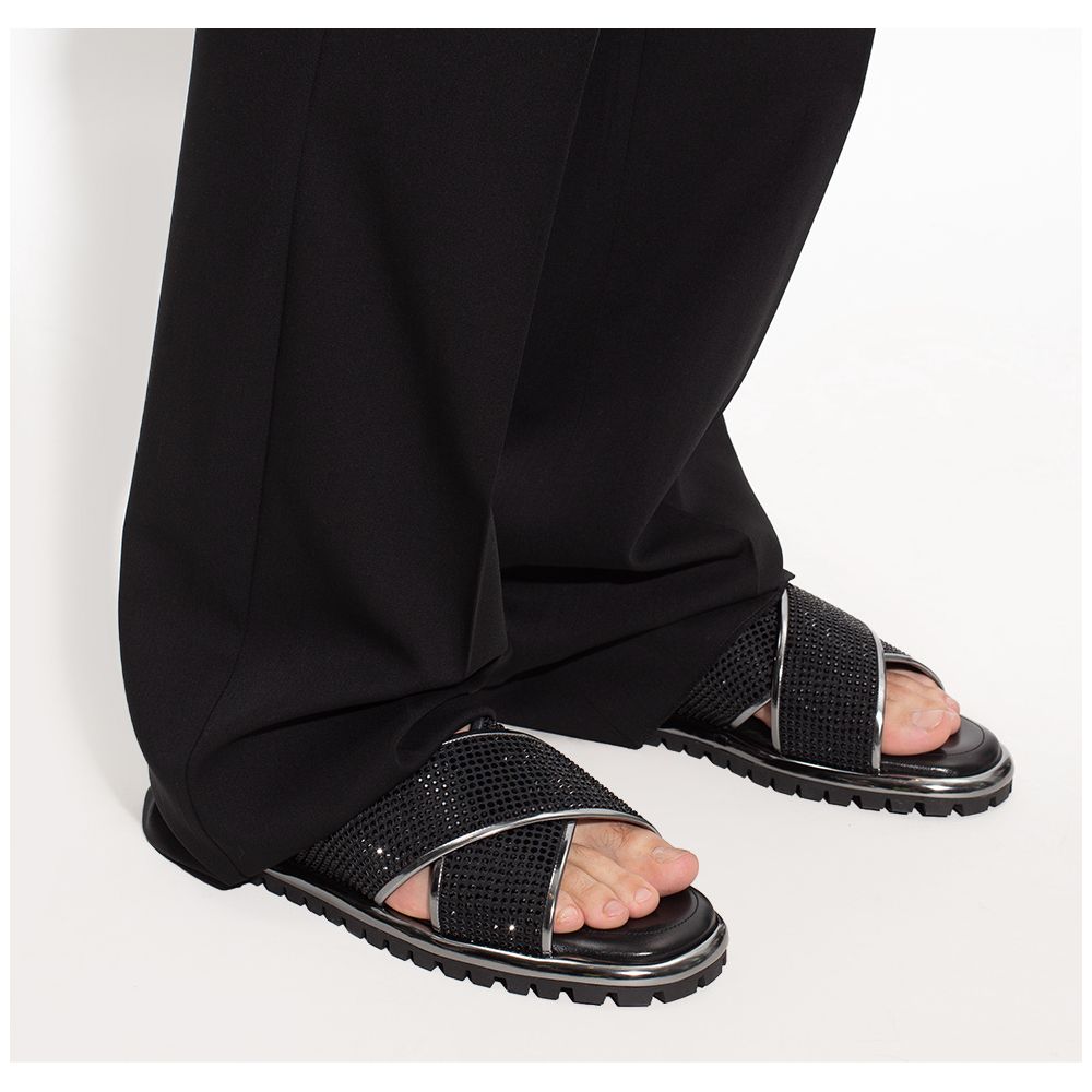 Black Leather Di Capra Sandal