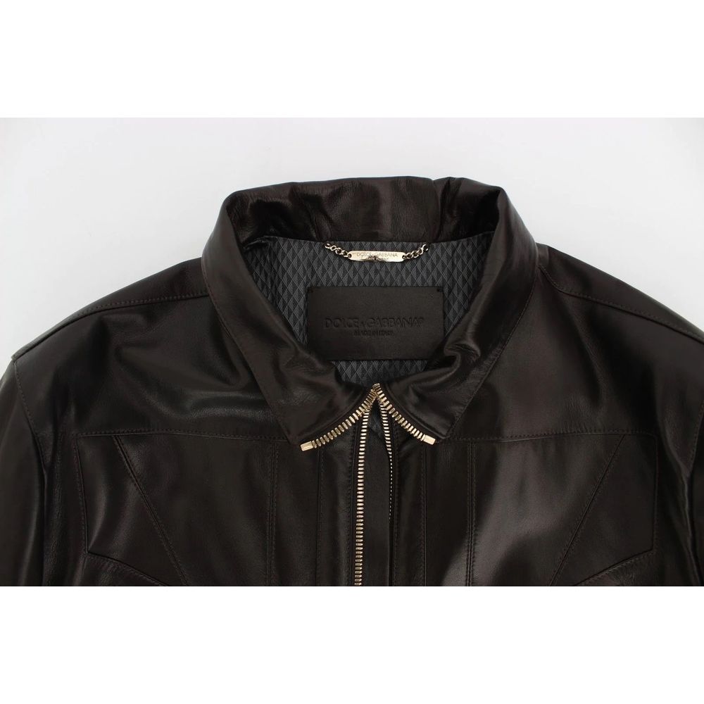 Brown Leather Di Lambskin Jacket