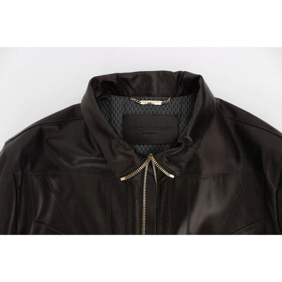 Brown Leather Di Lambskin Jacket