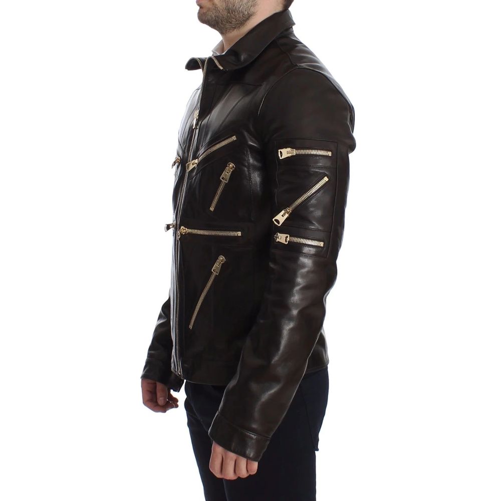 Brown Leather Di Lambskin Jacket