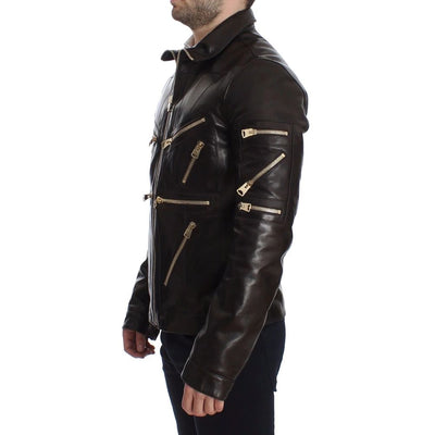 Brown Leather Di Lambskin Jacket