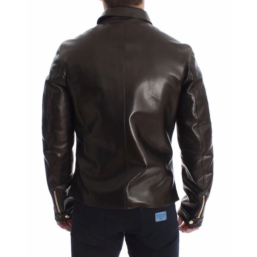 Brown Leather Di Lambskin Jacket