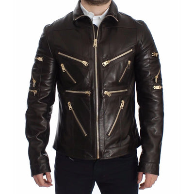 Brown Leather Di Lambskin Jacket