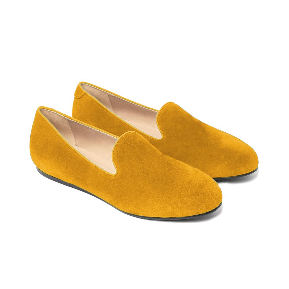 Yellow Leather Di Calfskin Flat Shoe