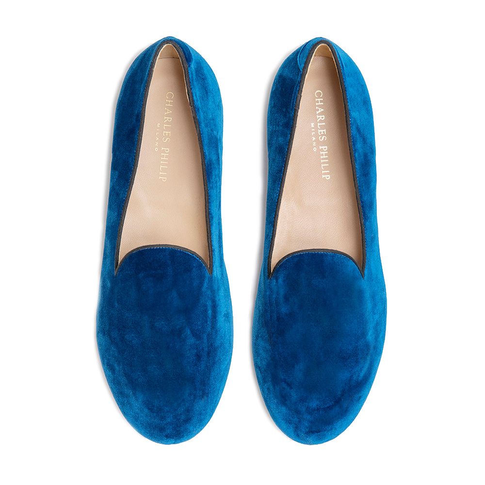 Blue Leather Di Calfskin Loafer