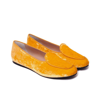 Yellow Leather Di Calfskin Flat Shoe