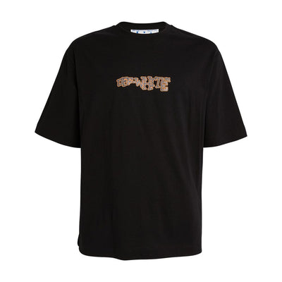 Off-White Rhinestone Cotton Tee - Black