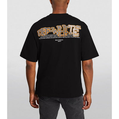 Off-White Rhinestone Cotton Tee - Black