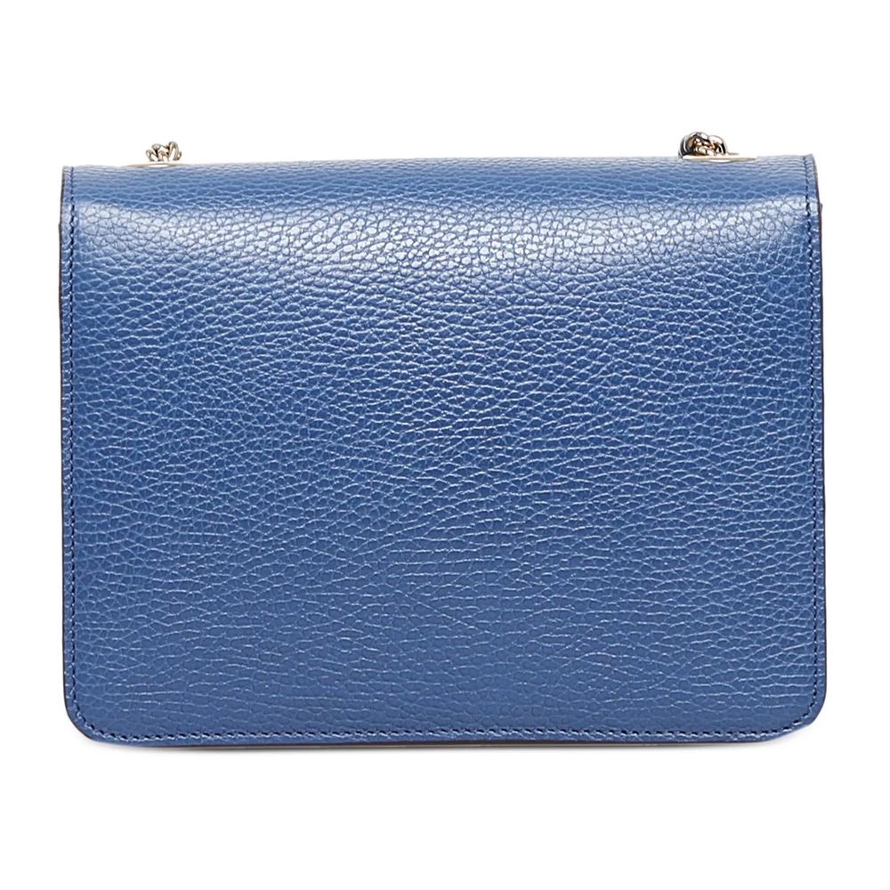 Blue Leather Crossbody Bag