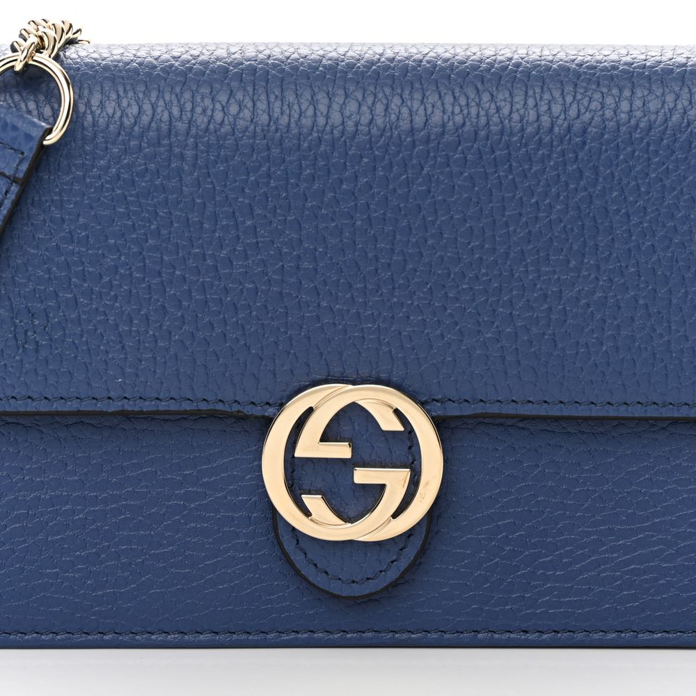 Blue Leather Crossbody Bag