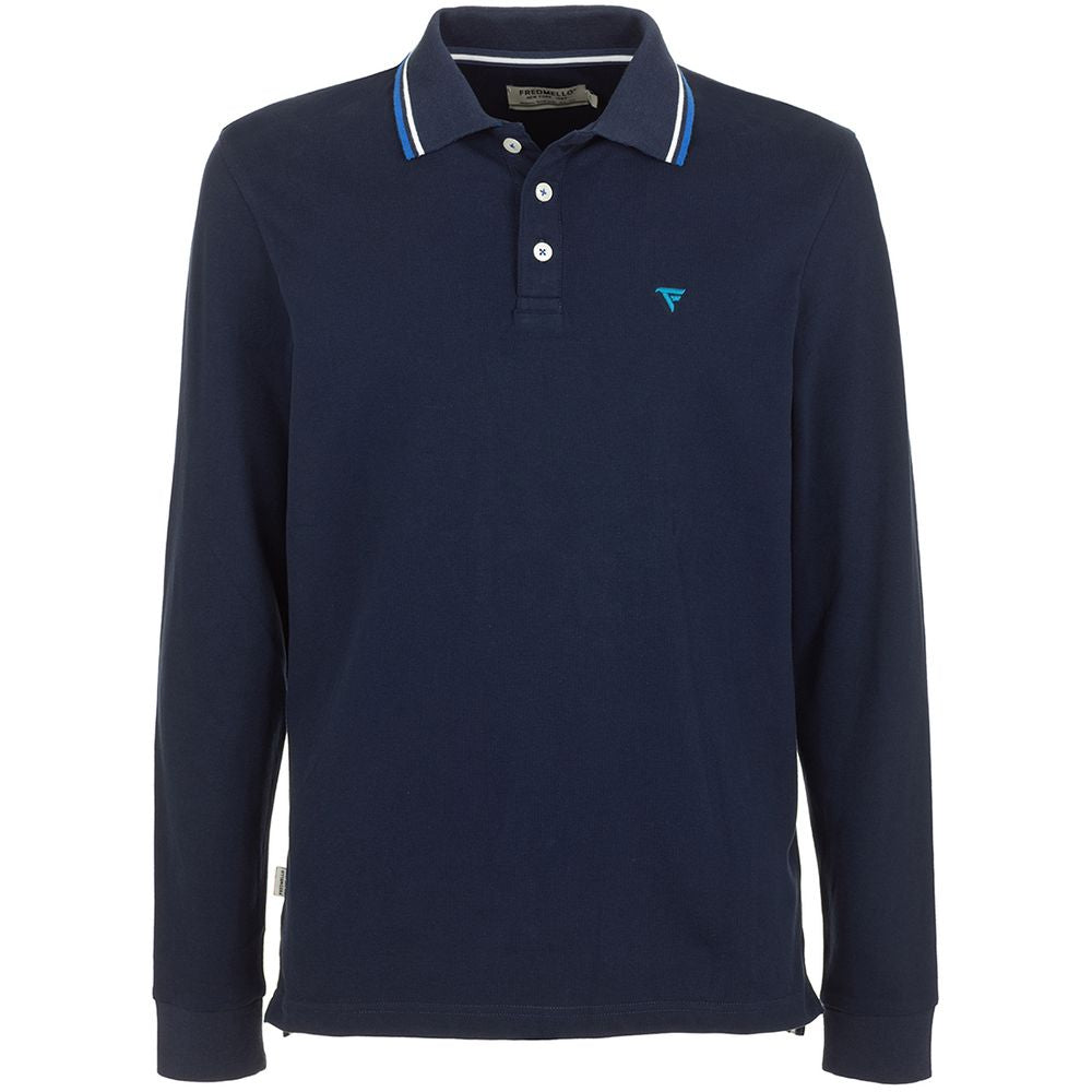 Blue Cotton Polo Shirt