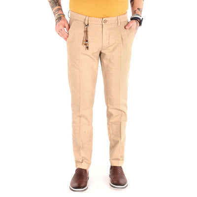 Beige Cotton Jeans & Pant