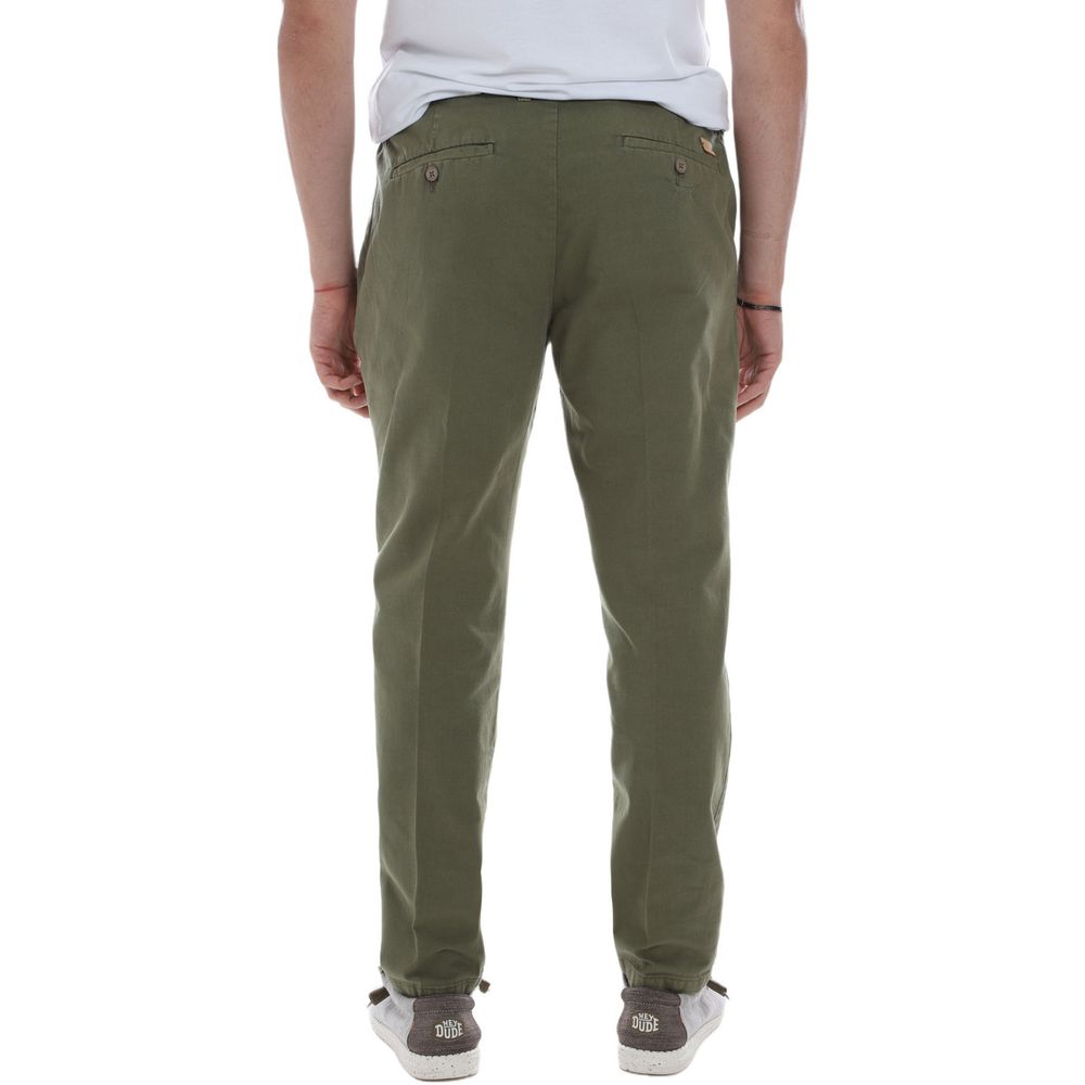 Green Cotton Jeans & Pant