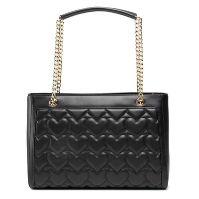 Black Artificial Leather Shoulder Bag