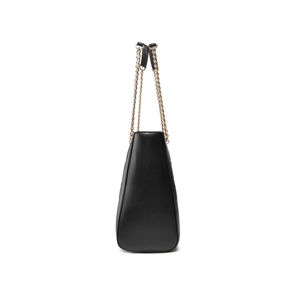 Black Artificial Leather Shoulder Bag