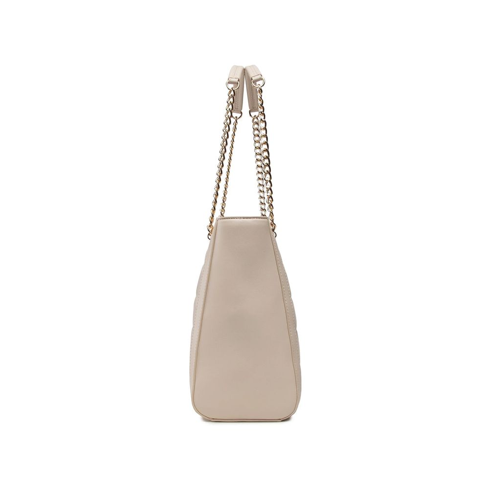 Beige Artificial Leather Shoulder Bag