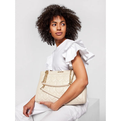 Beige Artificial Leather Shoulder Bag