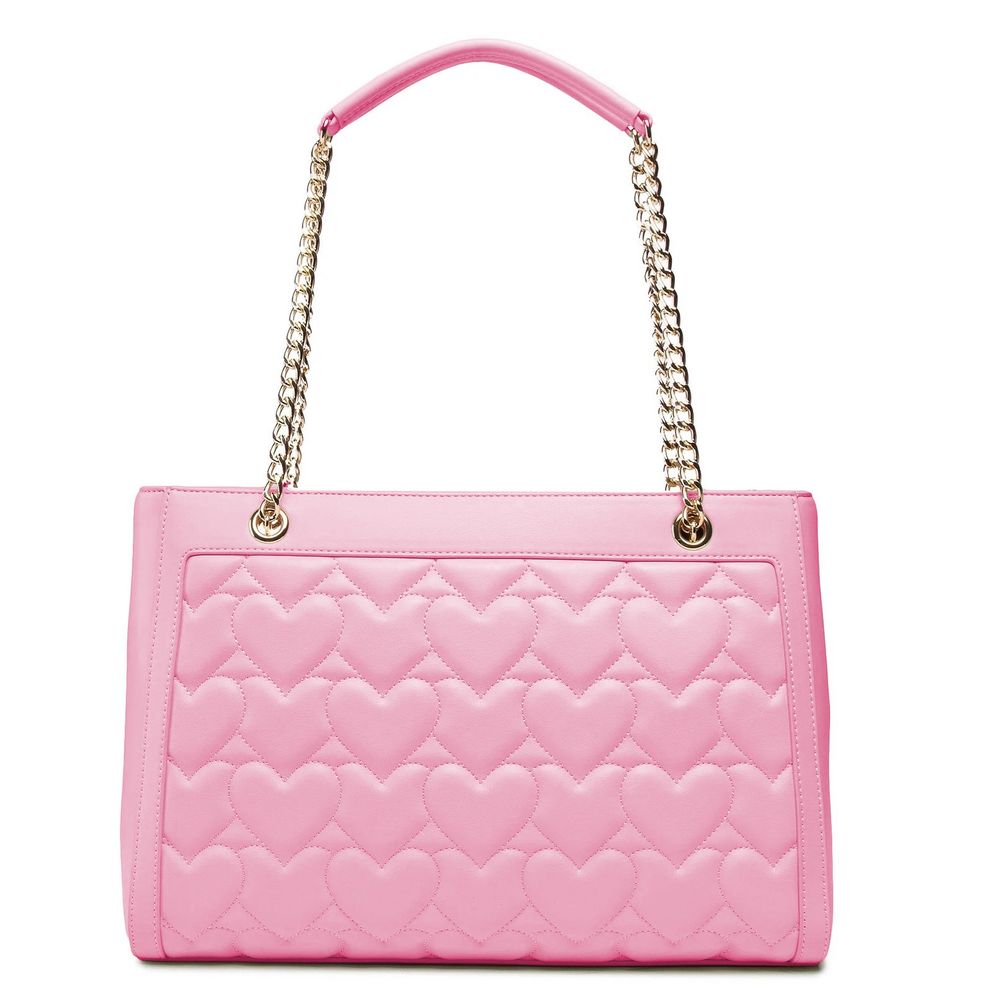 Pink Artificial Leather Shoulder Bag