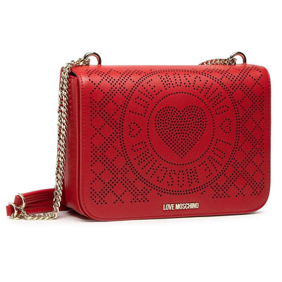 Red Artificial Leather Crossbody Bag