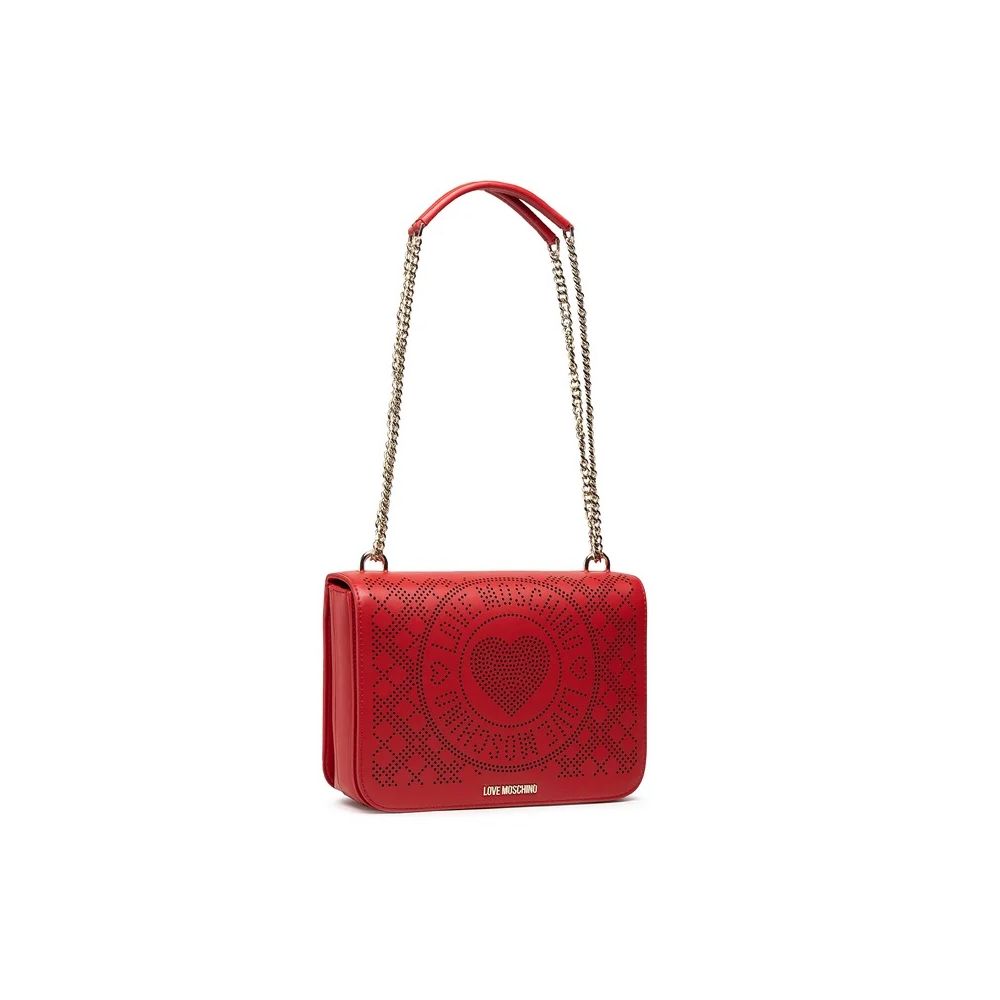 Red Artificial Leather Crossbody Bag