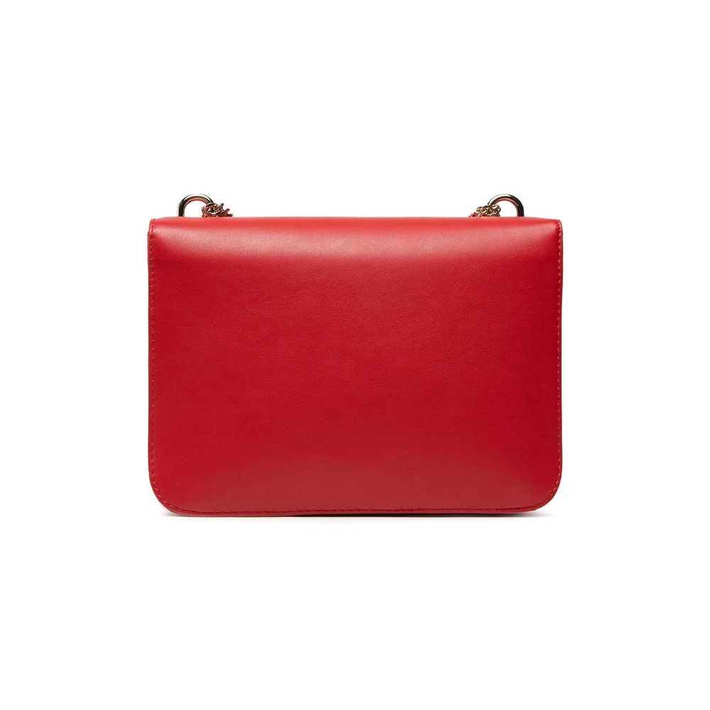 Red Artificial Leather Crossbody Bag