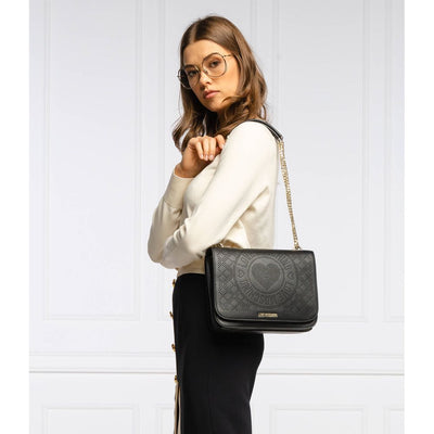 Black Artificial Leather Crossbody Bag