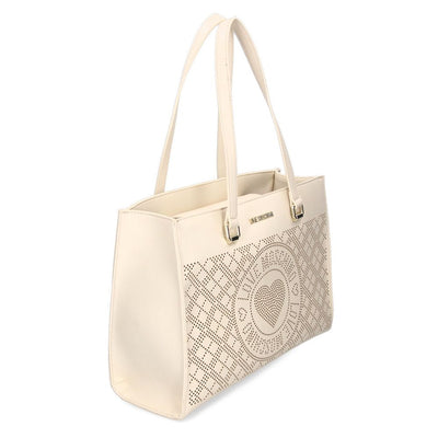 White Artificial Leather Shoulder Bag