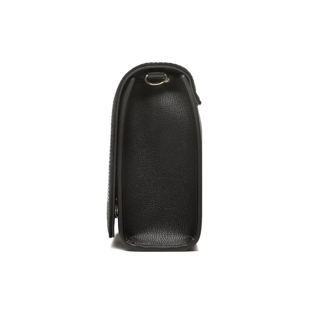 Black Artificial Leather Crossbody Bag