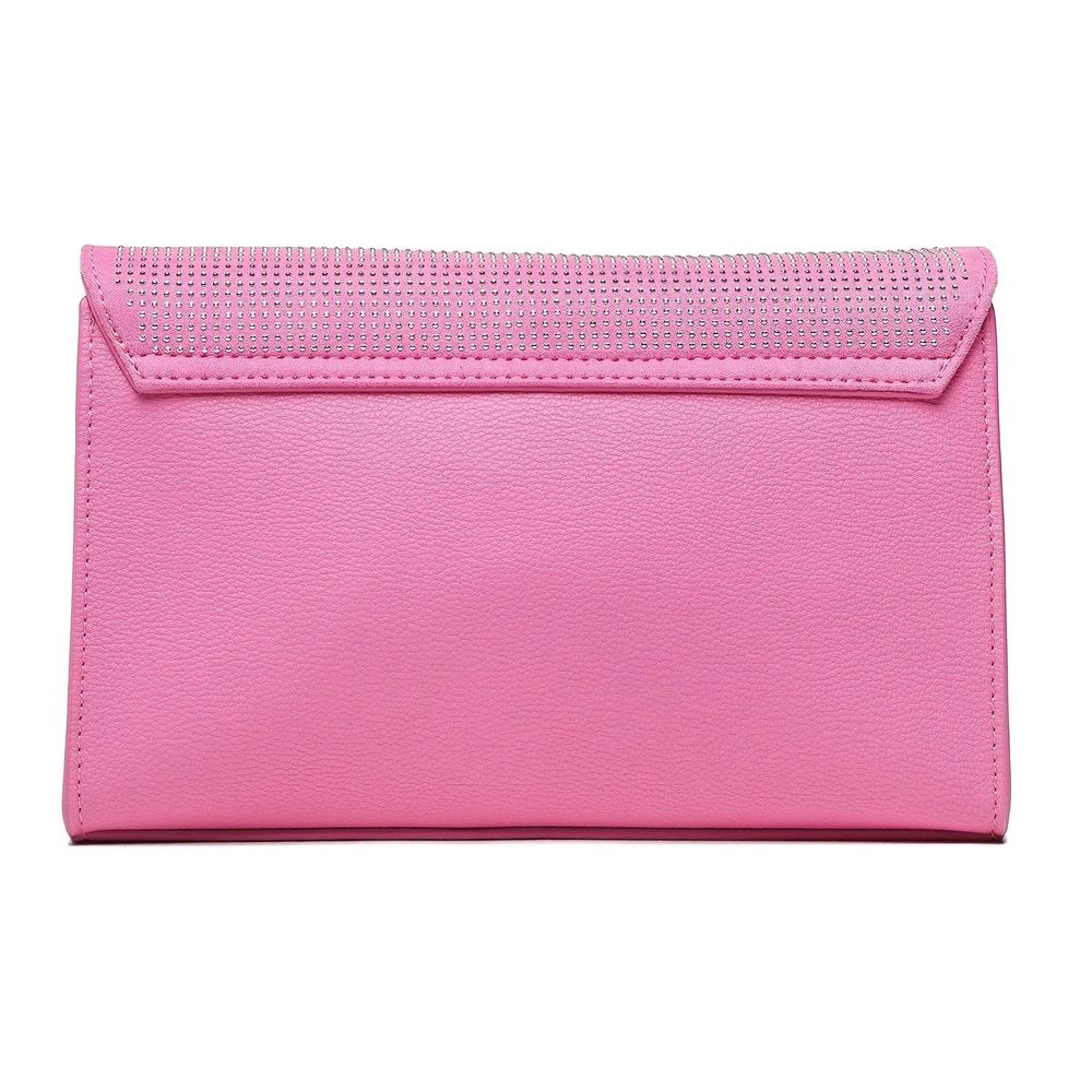 Pink Artificial Leather Crossbody Bag