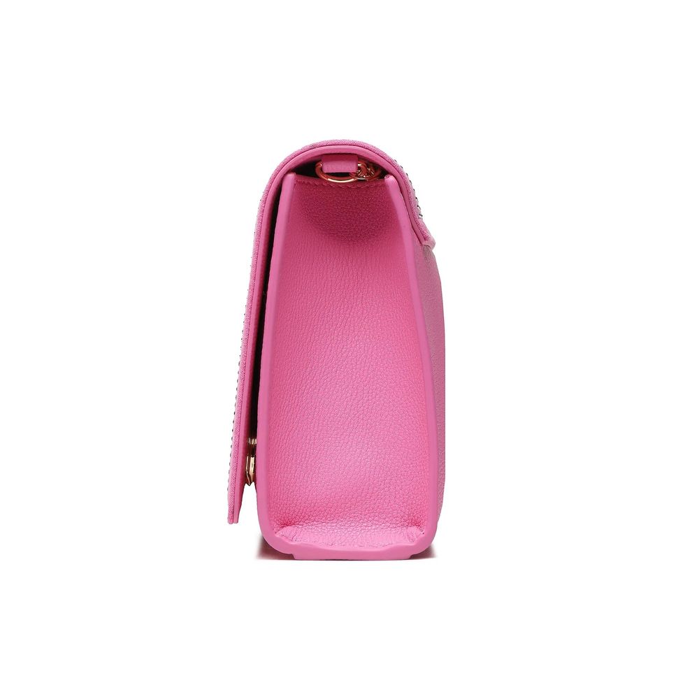 Pink Artificial Leather Crossbody Bag