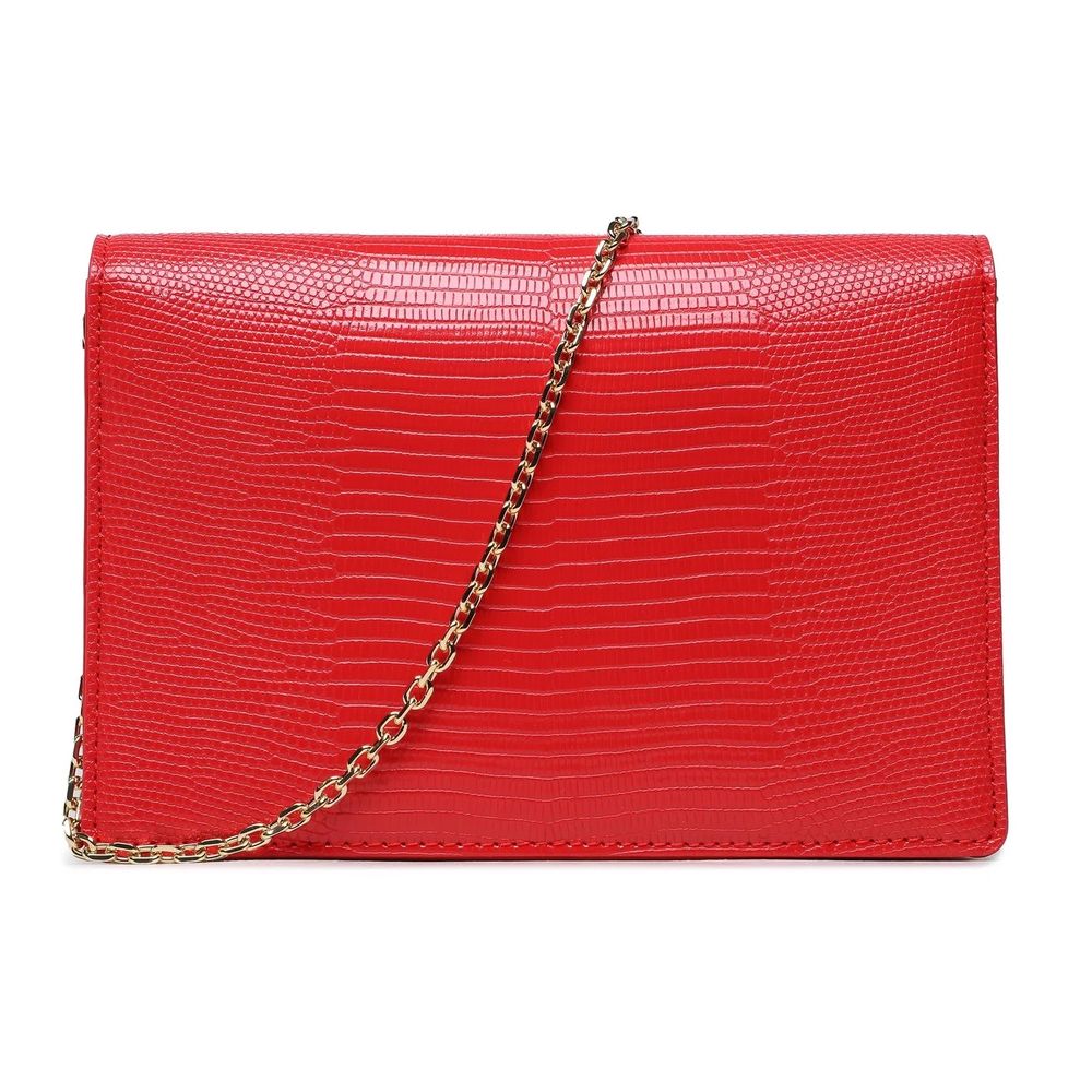 Red Artificial Leather Crossbody Bag