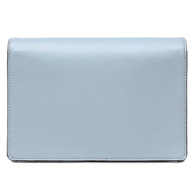 Light Blue Artificial Leather Crossbody Bag