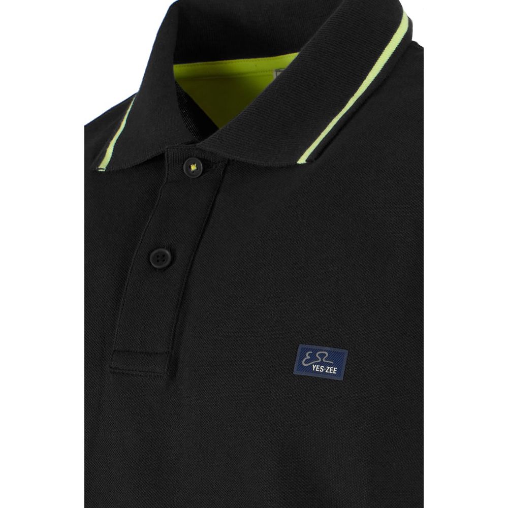 Black Cotton Polo Shirt