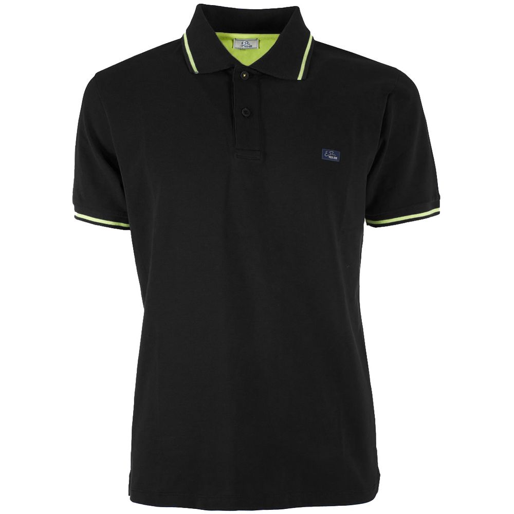 Black Cotton Polo Shirt