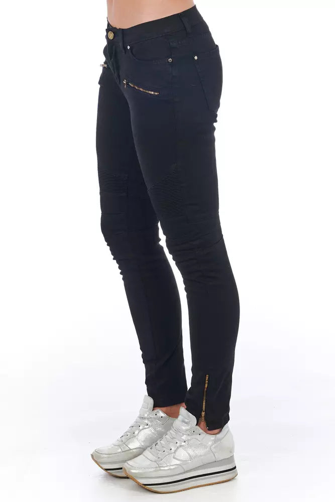 Black Cotton Jeans & Pant