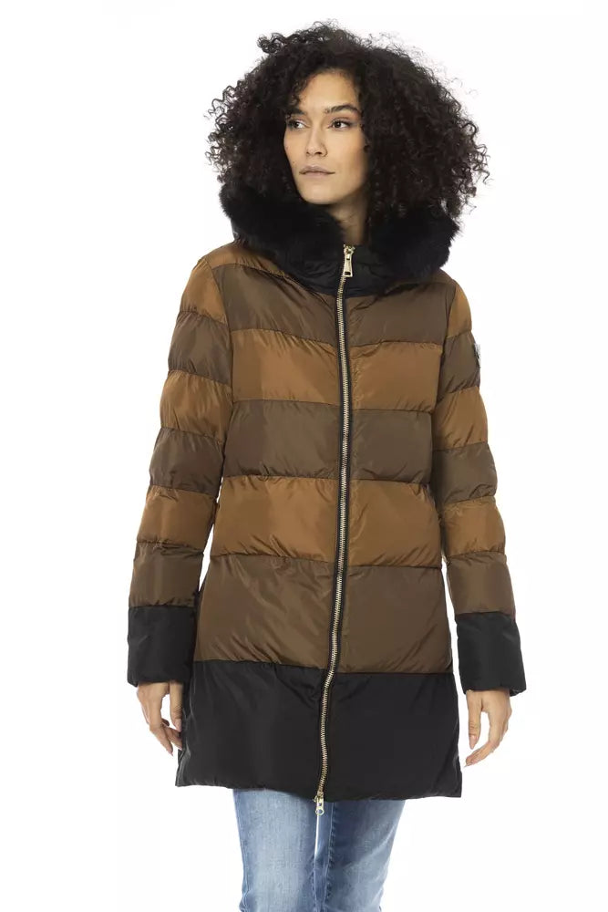 Brown Polyester Jackets & Coat