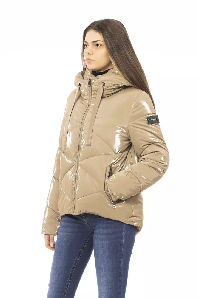 Beige Polyester Jackets & Coat