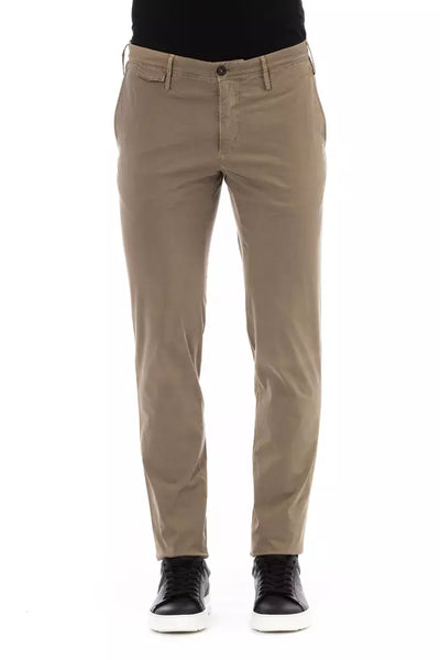 Beige Cotton Jeans & Pant