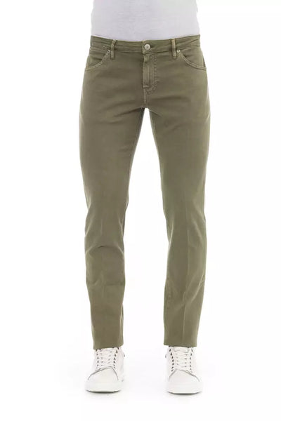 Green Cotton Jeans & Pant