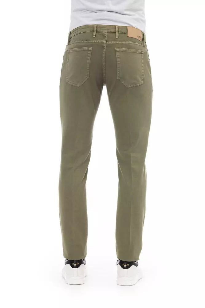 Green Cotton Jeans & Pant