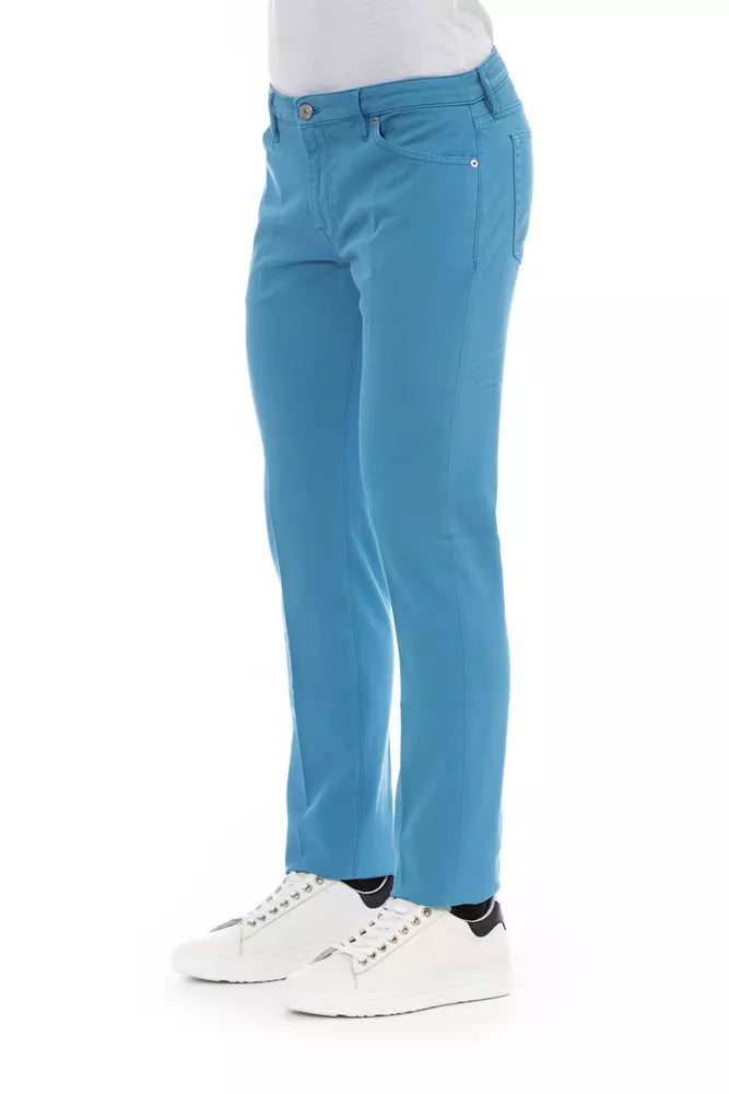 Light Blue Cotton Jeans & Pant