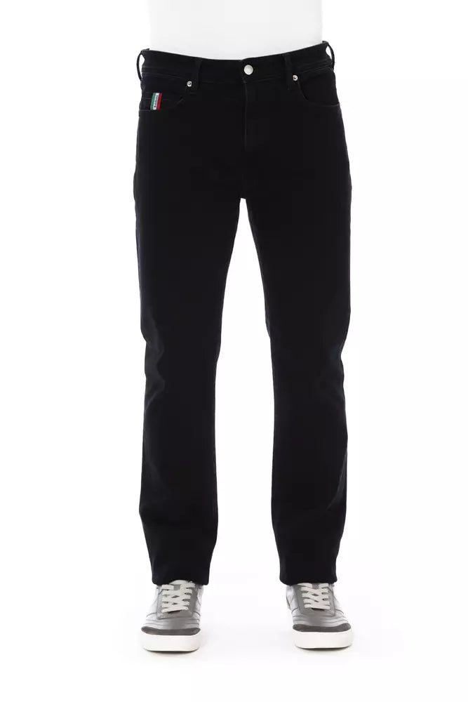 Black Cotton Jeans & Pant