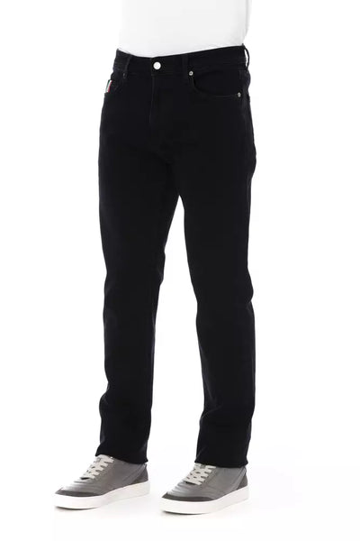 Black Cotton Jeans & Pant