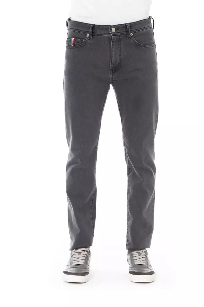 Gray Cotton Jeans & Pant