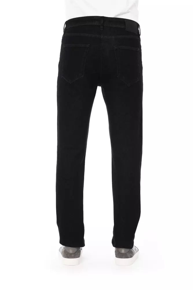 Black Cotton Jeans & Pant