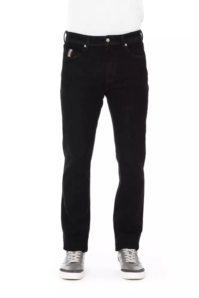 Black Cotton Jeans & Pant