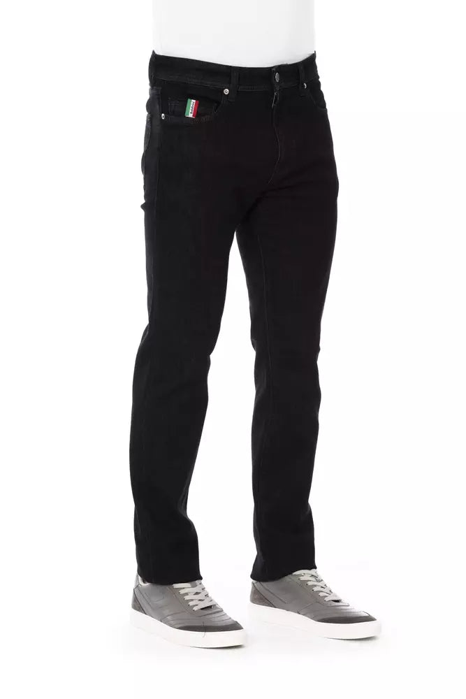 Black Cotton Jeans & Pant