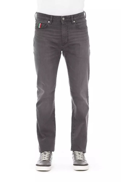 Gray Cotton Jeans & Pant